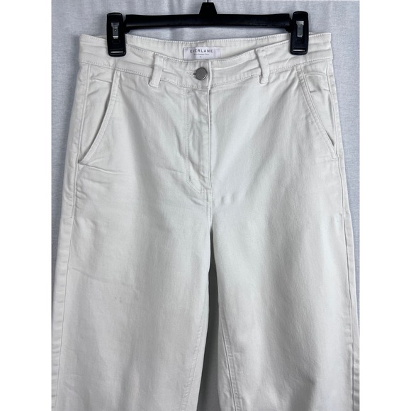 Everlane Wide Leg Crop White Bone Casual Basic Natural Summer Spring Pants - Picture 7 of 12